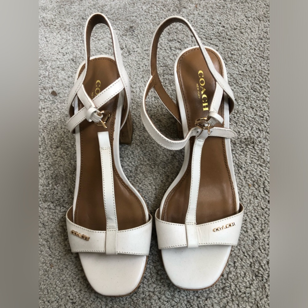 Coach White Heels